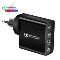 Chargeur mural multi-ports 48W GaN Type-C 4-en-1 à charge rapide USB-C PD QC3.0 pour ordinateur portable – Vente Flash