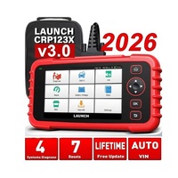 Escáner de Diagnóstico Universal LAUNCH CRP123X V3.0 OBD2 Wifi 12V, Herramienta de Diagnóstico para Automóviles con 1 Año de Garantía, Pantalla LCD Roja en Inglés