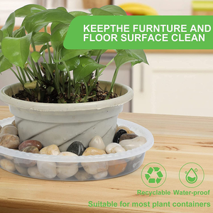 Sottovaso Rotondo in Plastica PP Trasparente Ecologico e Vassoio Raccogligocce Tutte le Misure per Vasi da Fiori Interni/Esterni Uso Domestico e Giardino - Product Image 4