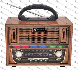 Kts Ktf-1422 rádio portátil alto-falante, sem fio, am fm sw 4 band, usb, tf, tocador de música, bluetooth, luzes rgb, venda direta de fábrica