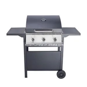 3 Burners Garden BBQ Stainless Steel Gas Grill Commercial Outdoor Moveable Party BBQ Gas Grill