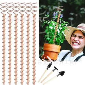 Gardening Plant Support Stakes Bronze Spiral Metal 6Pcs With 3 <b>Small</b> <b>Tools</b> For Home Gardening - Product Image 1