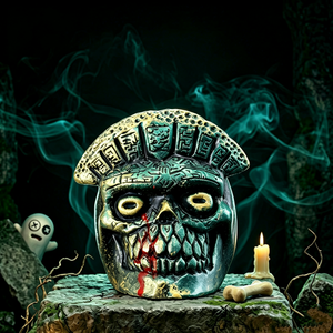 Silbato de la Muerte Azteca, Silbato de Cerámica con Forma de Calavera, Silbato Antiguo Mayalés con Sonido de Esqueleto para Decoración de Fiestas de Halloween y Cosplay - Product Image 4