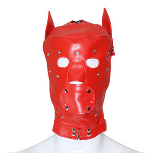 Masque de jeu de rôle SM Sexy Loup en cuir PU avec accessoires métalliques, rose, rouge, noir, étanche, pour adultes, hommes et femmes, pour bal masqué - Product Image 5