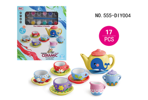 Kit de Pintura de Cerámica para Té, con Pincel de Pintura Acrílica, Kit de Arte Creativo, Juguete Educativo para Niños, para Jugar a Imaginar - Product Image 5