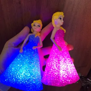 Gratis Verzending Led Kleurrijke Kids Licht Speelgoed Alsa Sofia Anna Prinses Pop Voor Kerst Vakantie Xmas Nieuwjaar Gift Festival night