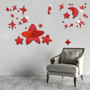 Dessin animé étoile lune combinaison miroir horloge sticker mural créatif <span class=keywords><strong>chambre</strong></span> d'enfants papier peint <span class=keywords><strong>chambre</strong></span> d'enfants sticker mural - Product Image 5