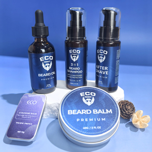 Huile et <span class=keywords><strong>baume</strong></span> de croissance de barbe biologique à étiquette privée, shampoing à barbe, eau de Cologne, soin de la barbe, coffret cadeau, argan, jojoba - Rafraîchissant - Product Image 2