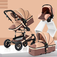 Poussette Enfant Pliante en Lin Vert et Aluminium, Extérieure, pour Bébés de 6 Mois à 3 Ans, Chariot Poussé-Tiré