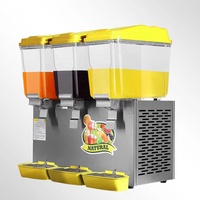 Distributeur de boissons commercial à agitation, 3 réservoirs, machine à boissons froides, distributeur de jus avec agitation et pulvérisation pour restaurant