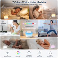 Máquina de Ruido Blanco para Dormir, Luz Nocturna para Bebés, 12 Sonidos Relajantes, Temporizador, Funciones de Memoria, Mejor Sueño en Casa, Batería Integrada