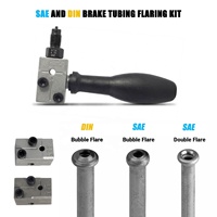 Kit d'outils de sertissage de tuyaux de frein à double tête remplaçable pour les conduites de frein 4,75 mm DIN et 3/16 SAE Outil pour véhicules automobiles