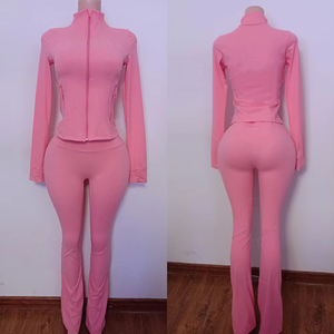 レディース ヨガセット ジャケット ショートパンツ 2点セット ワークアウト スポーツ トラックスーツ フィットネス ツーピースセット 2025年新着 - Product Image 6