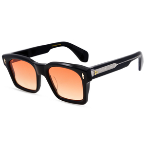 Gafas de sol rectangulares con montura completa, montura negra, lentes naranjas degradados, 100% protección UV, protección solar unisex para adultos - Product Image 1