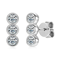 Nouvelle arrivée IGI certifié 925 argent Sterling lunette D couleur Moissanite grimpeur boucles d'oreilles pour les femmes conception de Piercing originale