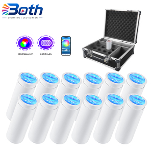 12 pièces avec étui, Mini Chroma Cannon LED, lumière de fête, RGBWA UV 6 en 1, batterie rechargeable, télécommande sans fil RF, lumière DJ - Product Image 1