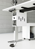 Escritorio Ejecutivo de Lujo con Patas de Aluminio, Altura Ajustable Eléctricamente, Mesa de Oficina Individual para Trabajar Sentado o De Pie, Venta al Por Mayor Comercial