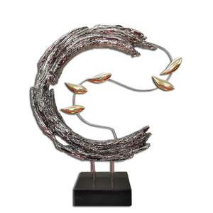 Escultura de Resina Electrochapada, Forma Irregular, Diseño Contemporáneo, Adorno Decorativo para Sala de Estar, Paquete Individual - Product Image 5