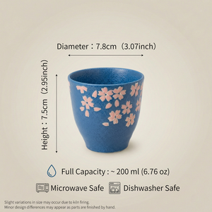ถ้วยชาโบราณลายดอกไม้สีน้ำเงินแบบวินเทจ ปลอดภัยสำหรับเครื่องล้างจาน ขายส่ง พร้อมลายดอกซากุระ - Product Image 2