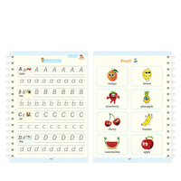4 pièces ensemble cahier de pratique magique avec impression en langue anglaise cahier d'activités de calligraphie pour enfants réutilisable