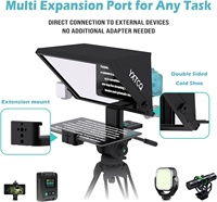 Téléprompteur portable YXTCQ JY17 pour caméra/DSLR/tablette, synchronisation vocale IA, défilement automatique, contrôle par application à distance, objectif grand angle