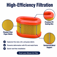 Filtre à air ovale en gros pour tondeuse à gazon, élément filtrant d'admission de moteur durable, cartouche de nettoyage pour équipement de jardin extérieur