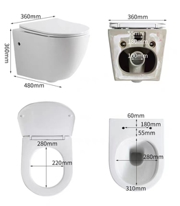 Toilettes murales Standard de haute qualité, articles sanitaires, réservoir dissimulé, Design moderne, chasse d'eau sans bords - Product Image 5