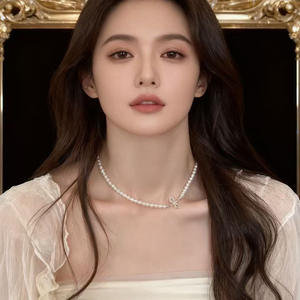 31459DIY Female Fashion Necklace with S925 Silver Pendant Empty Stand 3-5mm Round <b>Bar</b> <b>Accessories</b> for Pearl Necklaces - Product Image 2