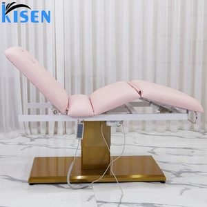pink Waxing Lash <b>Bed</b> Gold Base Massage Tables Modern Style Facial <b>Bed</b> for Beauty Salon - Product Image 4