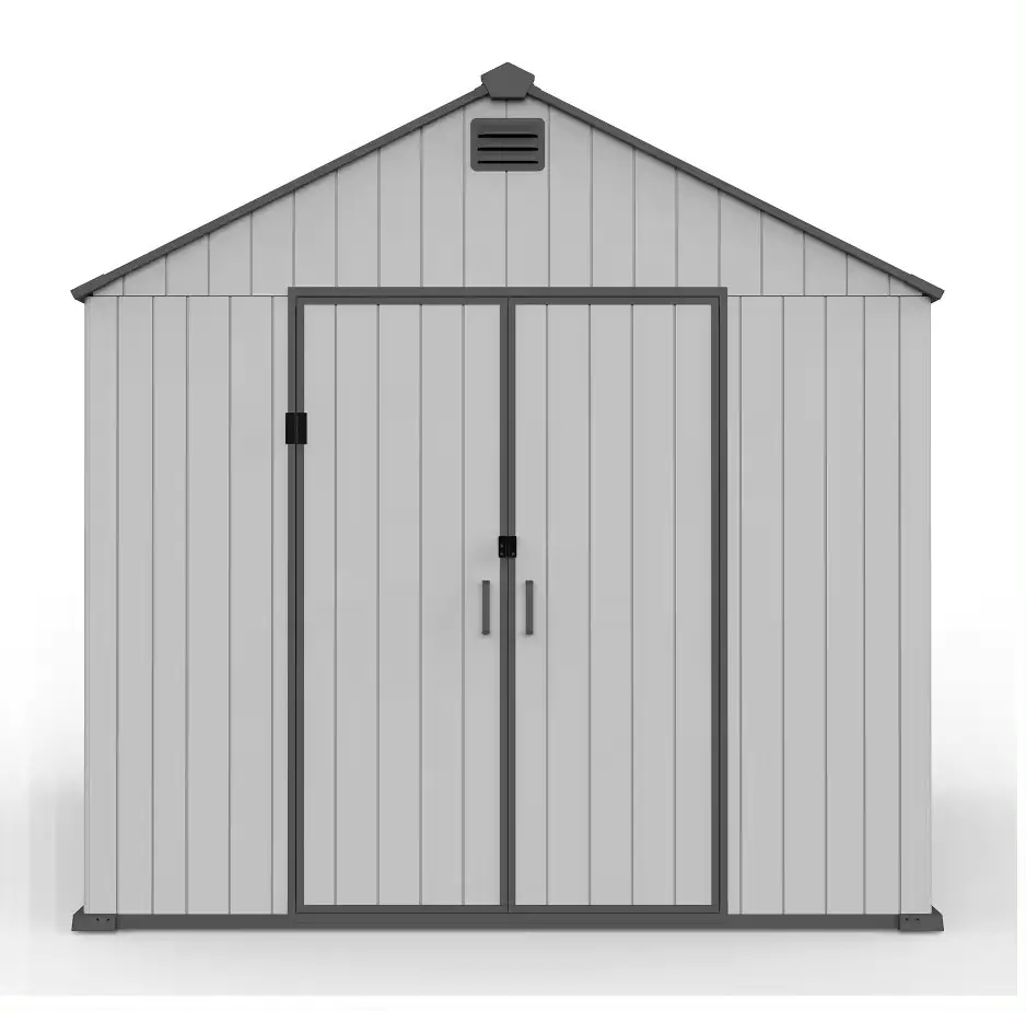 Outdoor Storage Shed 8 x 8FT with Window Hinged Lockable Door Padlock & Punched Vents Tool Sheds for Backyard Garden Patio Lawn