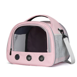 Transportín para mascotas, rosa y negro, plegable, ligero, portátil, para mascotas pequeñas, uso en exteriores - Product Image 1