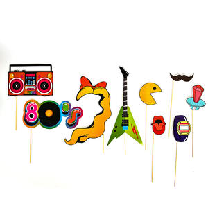 Accessoires <span class=keywords><strong>photo</strong></span> portables pour événements sportifs rétro des années <span class=keywords><strong>80</strong></span> à 90, 21 pièces, pour décoration de gâteaux en plein air ou de vacances - Product Image 3