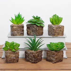 A-3063 Ceramic Pot Succulent plant Artificial Faux Succulent Plants for Indoor Decoration