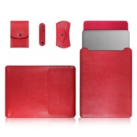 Porte-documents en cuir rouge pour pochette d'ordinateur portable Mackbook Pro 13 pouces