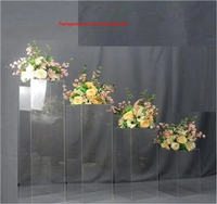 Table de scène de fête de mariage centres de table toile de fond acrylique Transparent route plomb cristal pliant colonne fleur support décorations