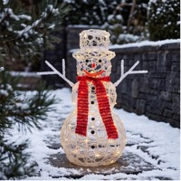 Lampes de jardin d'extérieur N-CONCEPT, sculpture décorative en forme de bonhomme de neige en acrylique LED, lampe de paysage pour cour, patio, pelouse