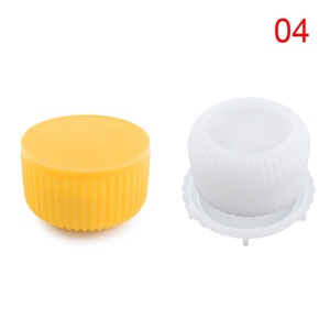 Stampo per barattolo di stoccaggio di 2 dimensioni stampo rotondo in Silicone per tazza di candela con coperchio per resina in gesso - Product Image 5