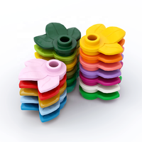 Bebricks 32607 Pièces de construction Plaque de base ronde 1x1 avec 3 feuilles Pièces de construction en briques Pièces colorées Jouets