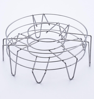 Grille de cuisson vapeur et support de barbecue en acier inoxydable - Grille ronde à double usage pour la cuisson à la vapeur et le barbecue en extérieur