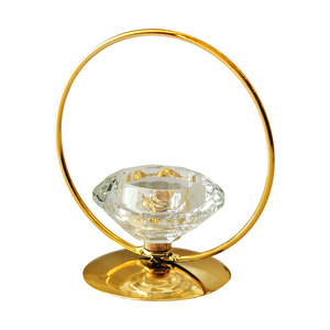 Crystal Candle <b>Holder</b> With Metal Ring Base Flameless <b>Tealight</b> For Home Decoration - Product Image 5