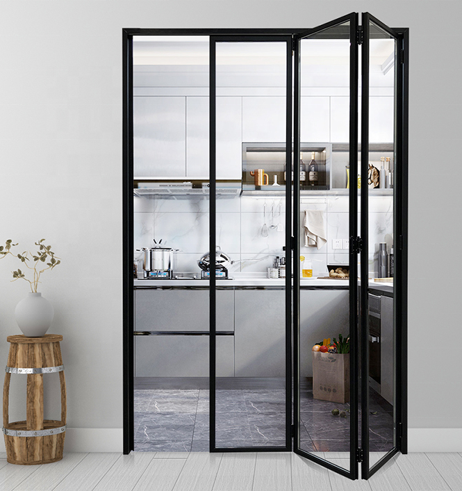 房屋外部厨房双层玻璃铝合金推拉折叠窗 - buy aluminum alloy