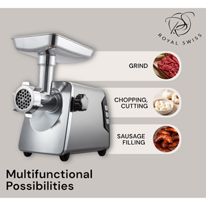 Tritacarne elettrico funzione inversa 1200W 2000W motore motore in rame 5L capacità per uso domestico ristorante materiale di vetro - Product Image 2