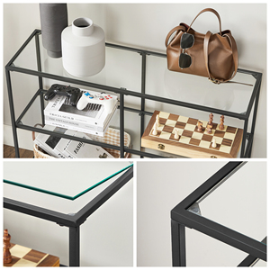 Table basse moderne <span class=keywords><strong>VASAGLE</strong></span> en verre et métal rectangulaire étroite pour l'entrée, table <span class=keywords><strong>console</strong></span> - Product Image 4