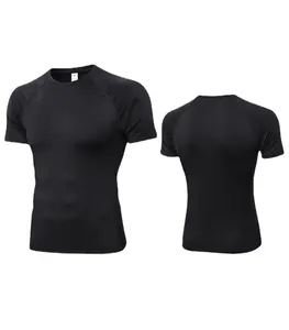 Hottest mens Fashion quick dry short sleeves sporty running gym compression shirt training tops