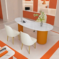Ensemble de bureau et de chaise en marbre moderne de luxe léger pour usage médical et de beauté, design modulaire