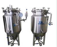 Réservoirs de fermentation de bière en acier inoxydable 50L directs d'usine utilisés pour la ferme de restaurant 50L pour le moteur de roulement de bière artisanale d'alcool