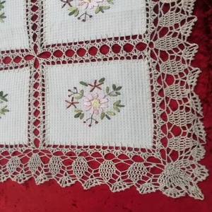 Hình chữ nhật rỗng handmade crochet Bảng Runners silk ribbon thêu bảng runner - Product Image 6