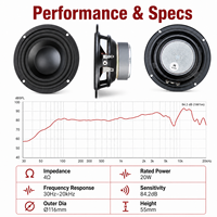 Haut-parleur large bande en métal Yinbart 4 pouces 20W étanche 4 ohms pour systèmes audio DIY extérieurs, domestiques et marins