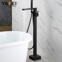 Robinet de baignoire en laiton à haut débit avec finition or rose Design moderne Hôtel Salle de bain Douche Utilisation chaud/froid