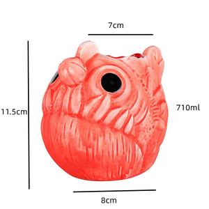 Mug en céramique en forme de piranha rouge de 710 ml, dessin animé 3D, mug en céramique en forme de poisson, tête de requin, mug hawaïen Tiki, mug en céramique pour bar, fête de la bière - Product Image 2